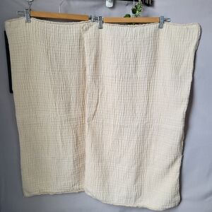 2 Casaluna Linen Blend Waffle King Pillow Shams Natural 34" x 20"